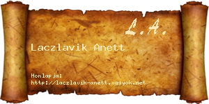 Laczlavik Anett névjegykártya